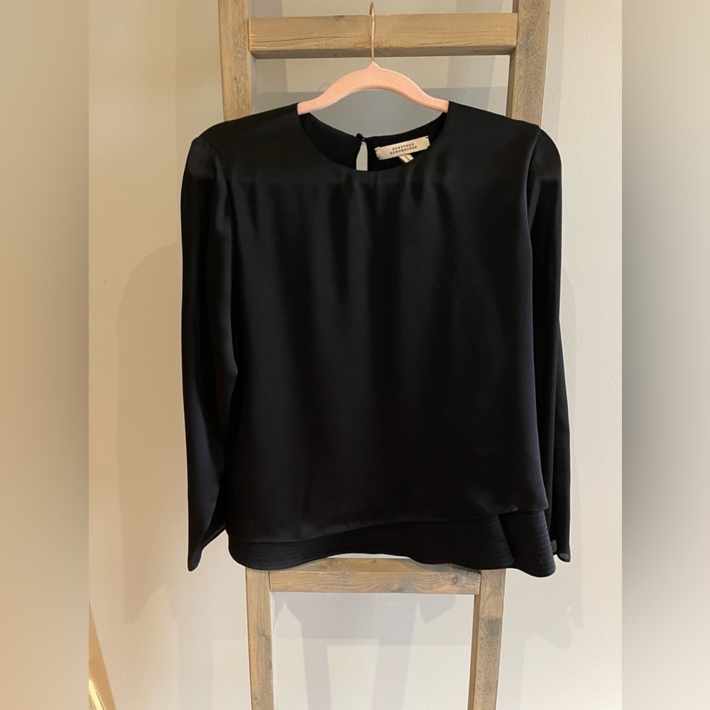 Dorothee Schumacher black silk long sleeve blouse
